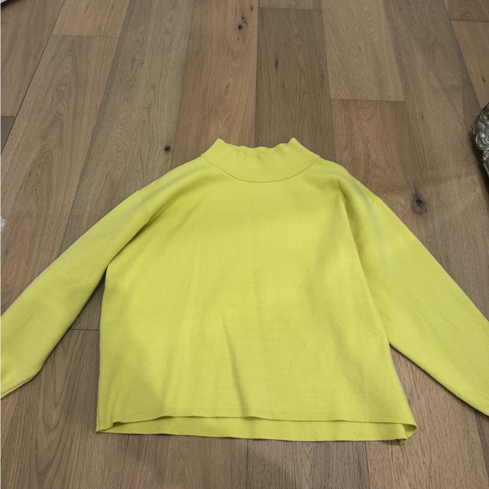 Anthropologie Yellow Cowl-Neck Sweater